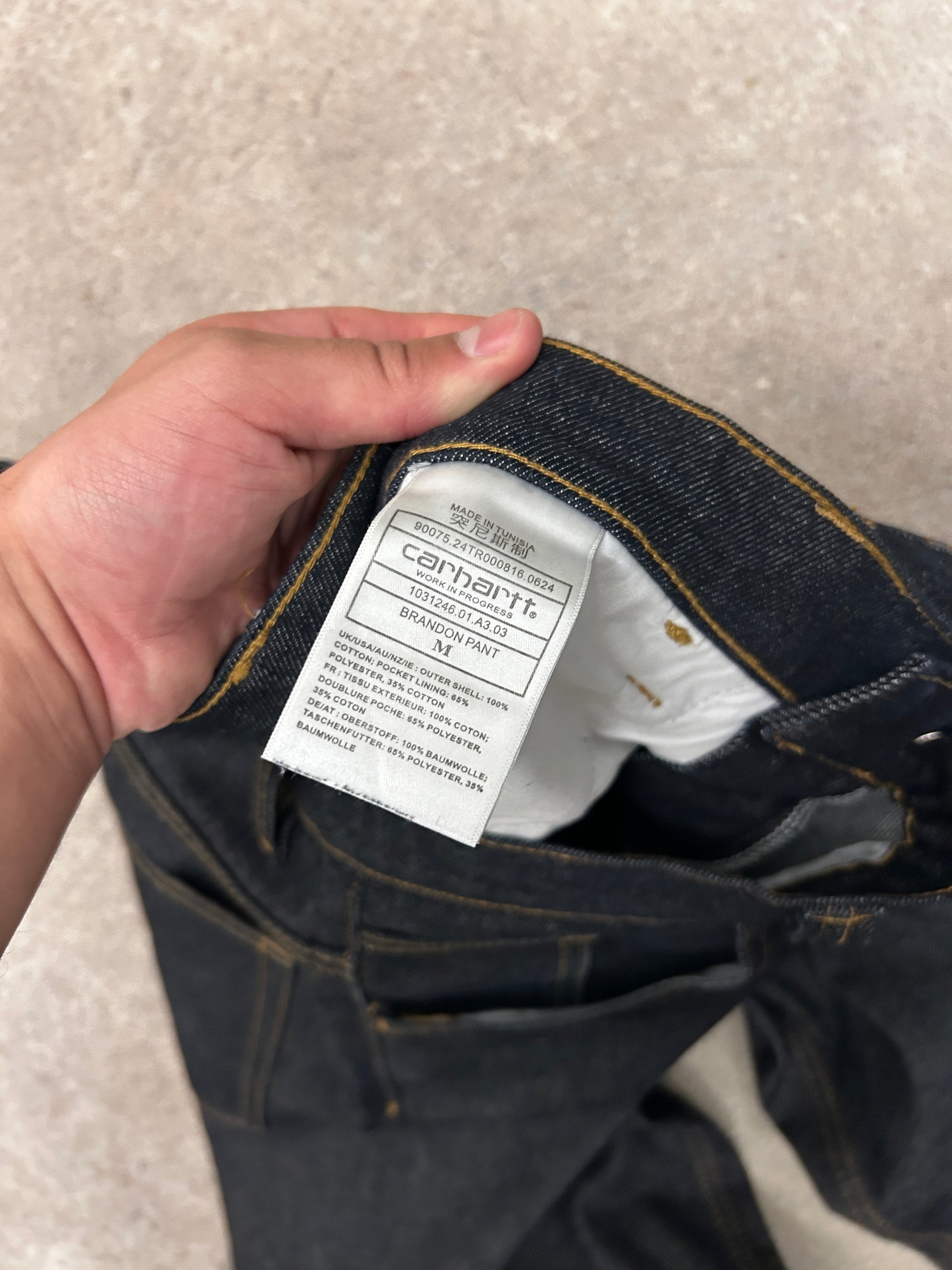 Carhartt Brandon raw denim jeans